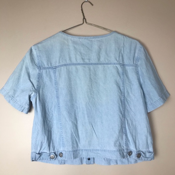 Vintage Short Sleeve Jean Denim Detailed Shirt - Picture 3 of 7